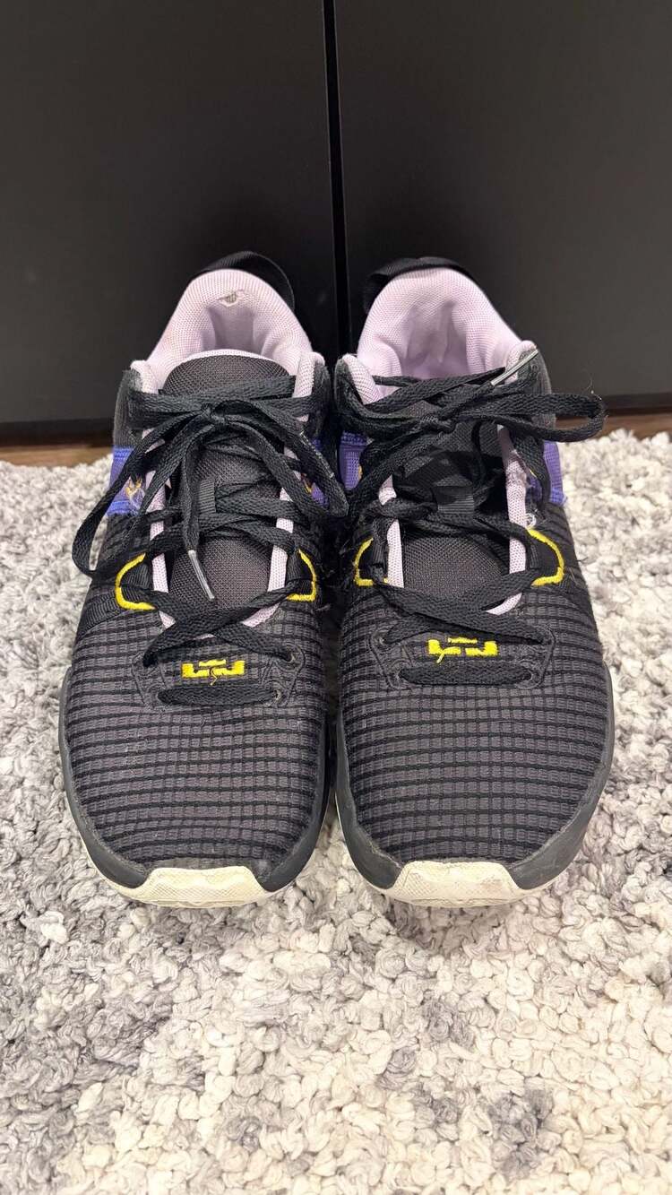 Nike LeBron Witness 7 Lakers Basketball Shoes Black Gold Purple
